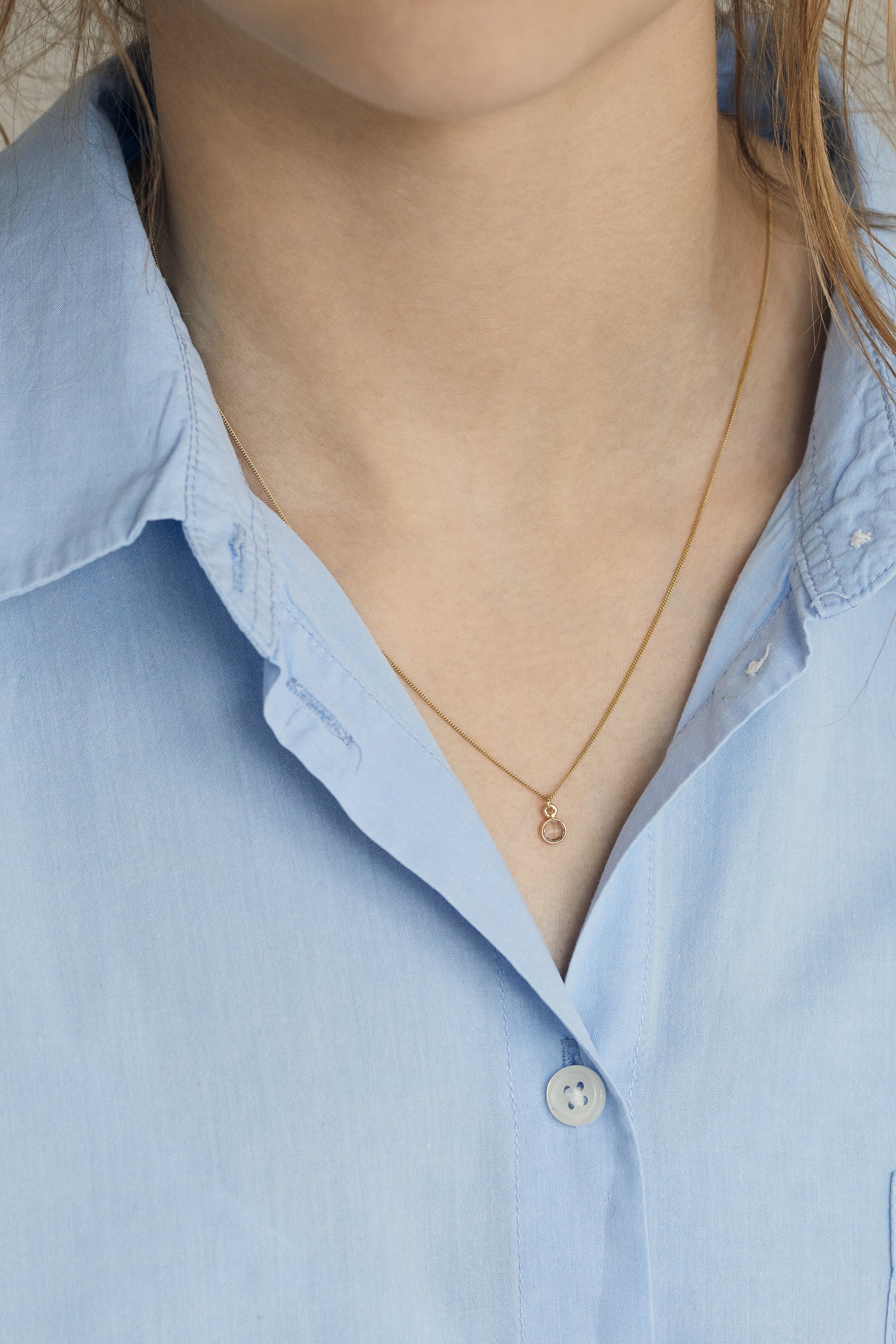 Kette winziger Anhänger Quarzstein