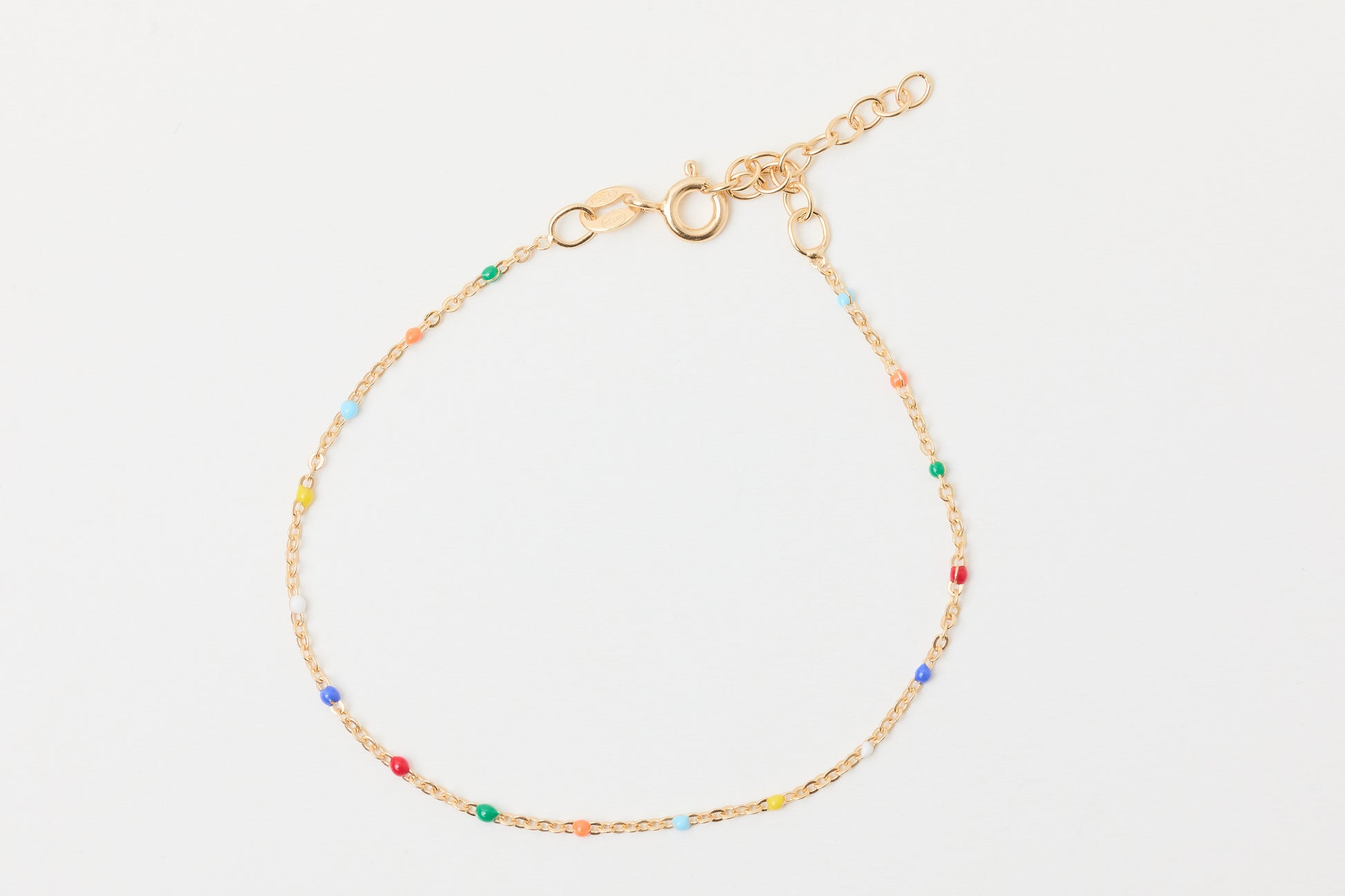 Armband Gold bunte Perlen Emaille