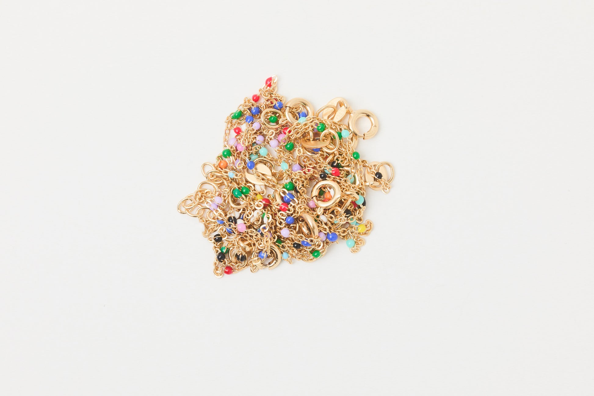 Armband Gold bunte Perlen Emaille