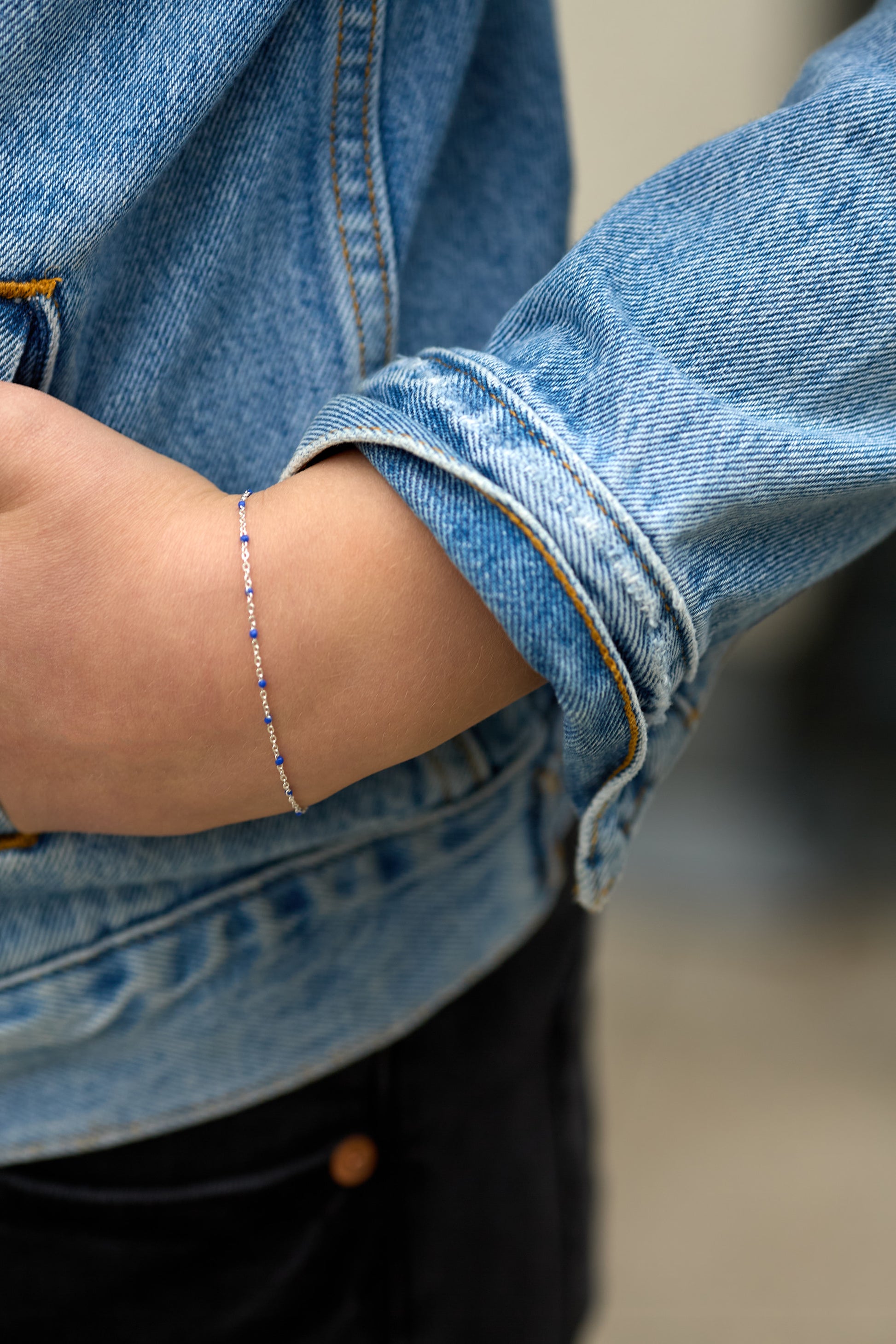 Armband Silber bunte Perlen Emaille