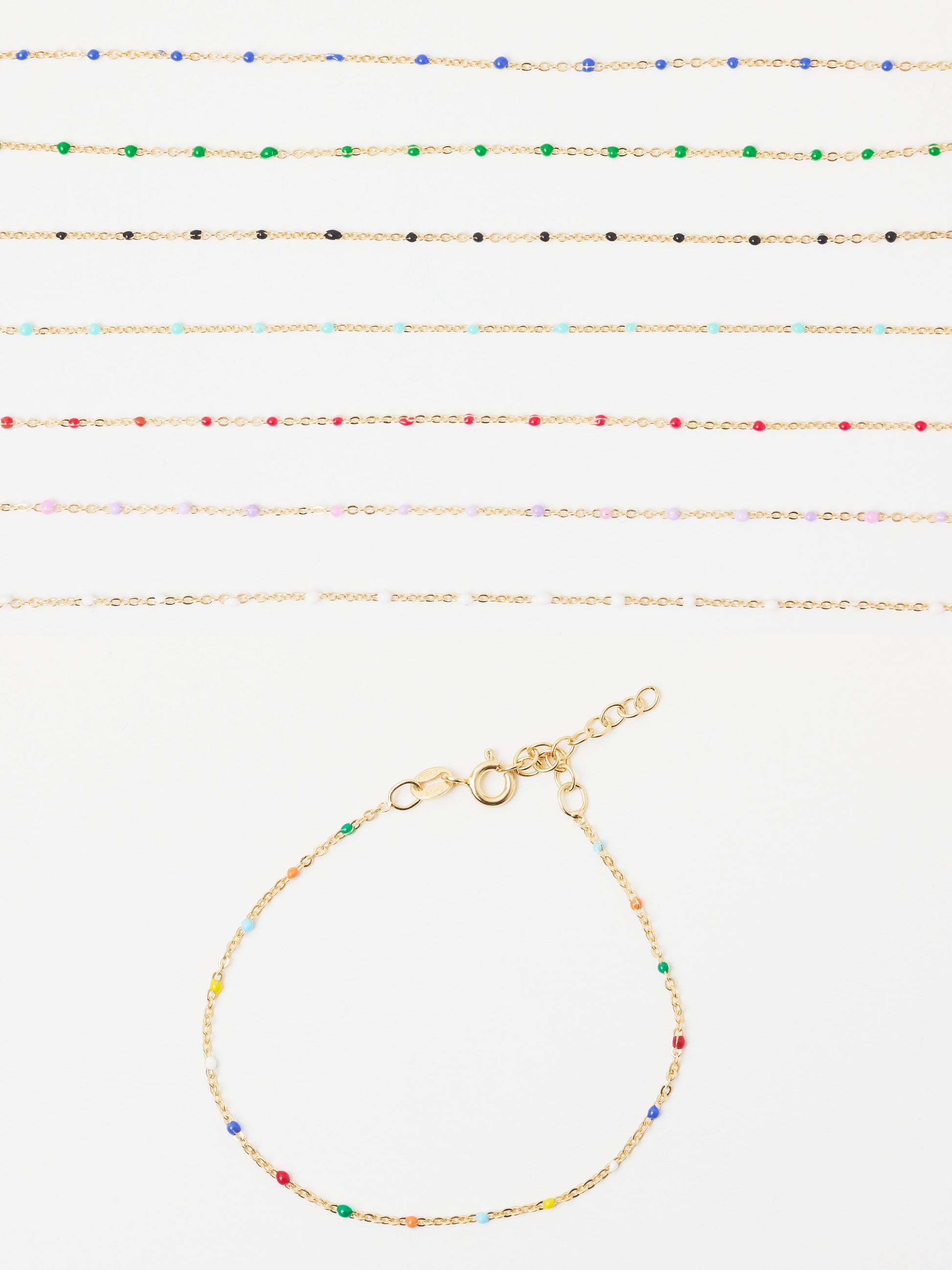 Armband Gold bunte Perlen Emaille