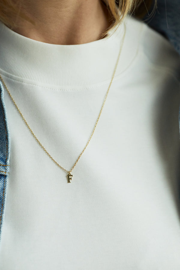 Goldene Kette Initialien Halskette Buchstabe Sterling Silver vergoldet