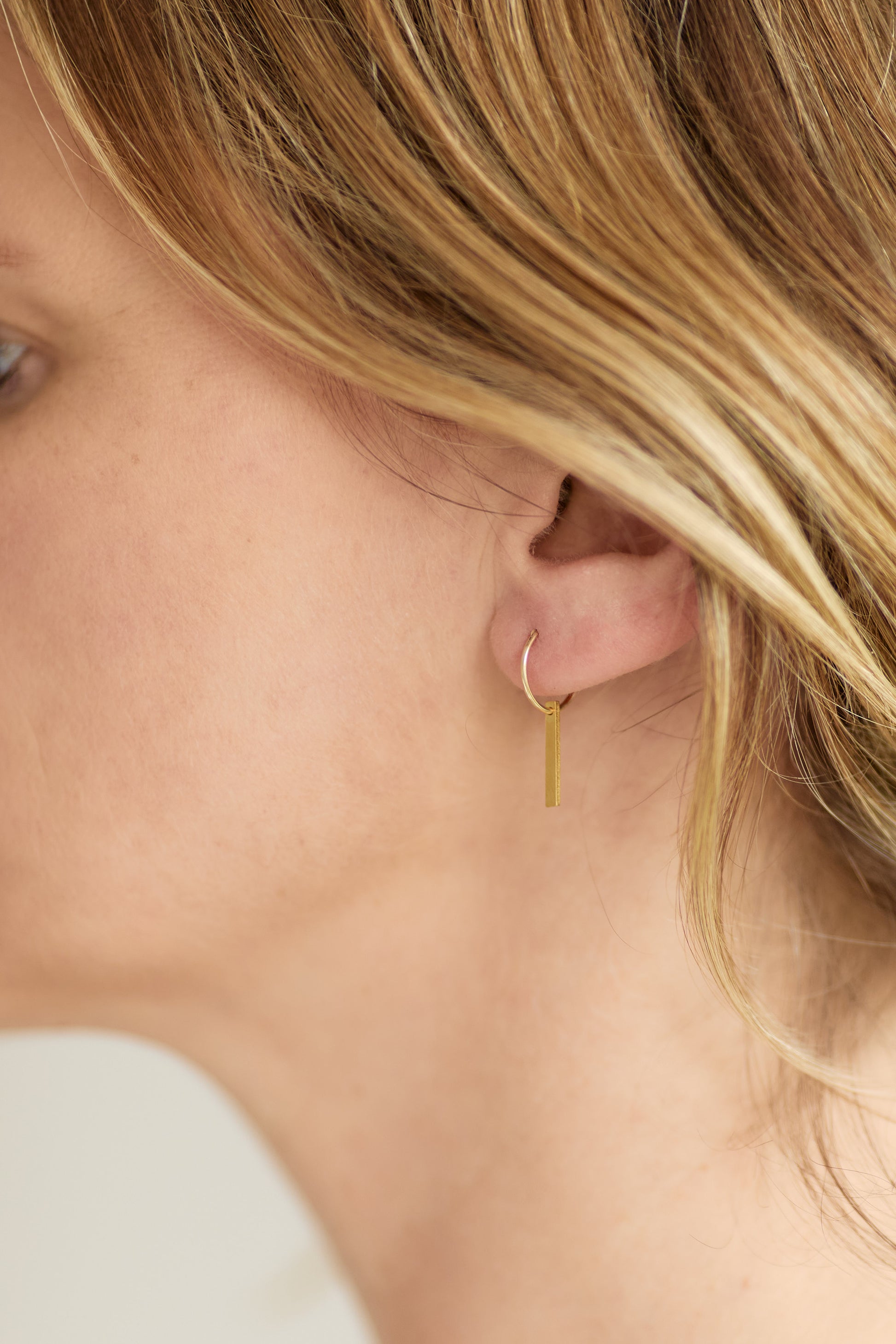 Stab Creolen Hoops Gold 9 Karat 375 Bar
