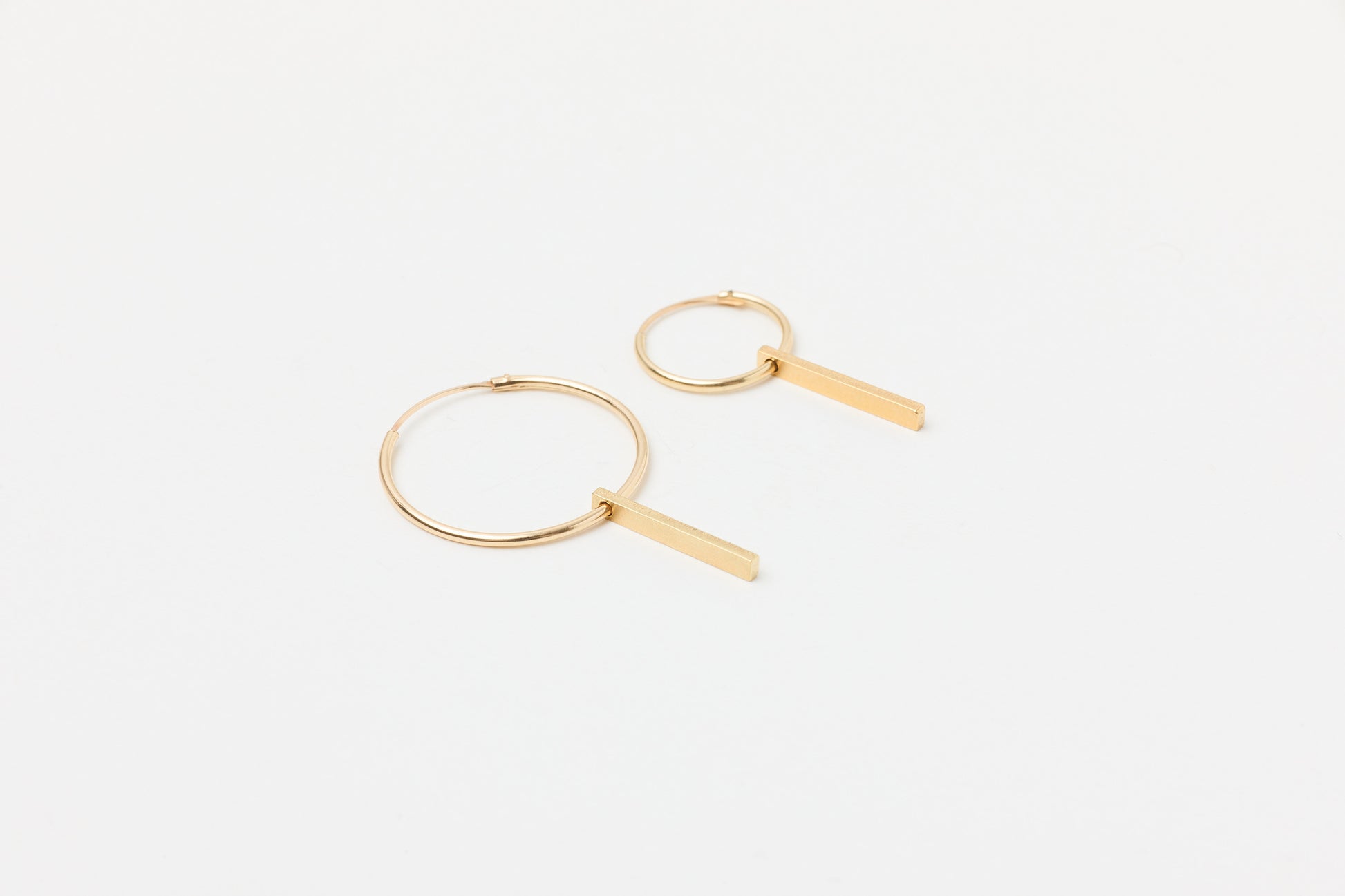 Stab Creolen Hoops Gold 9 Karat 375 Bar