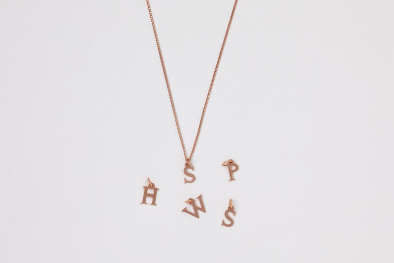 Goldene Kette Initialien Halskette Buchstabe Sterling Silver vergoldet