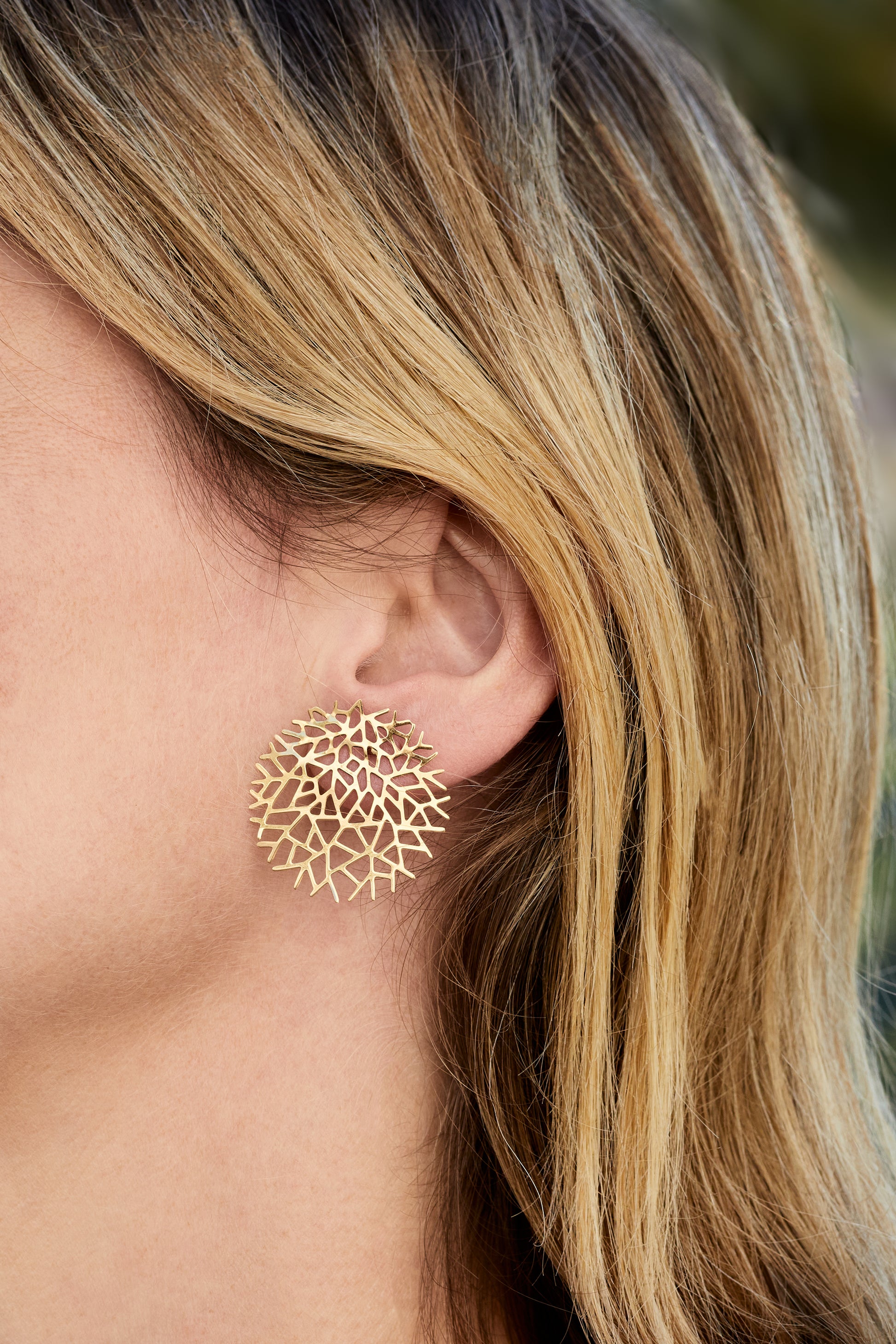 Studs Netz Ohrringe Faser