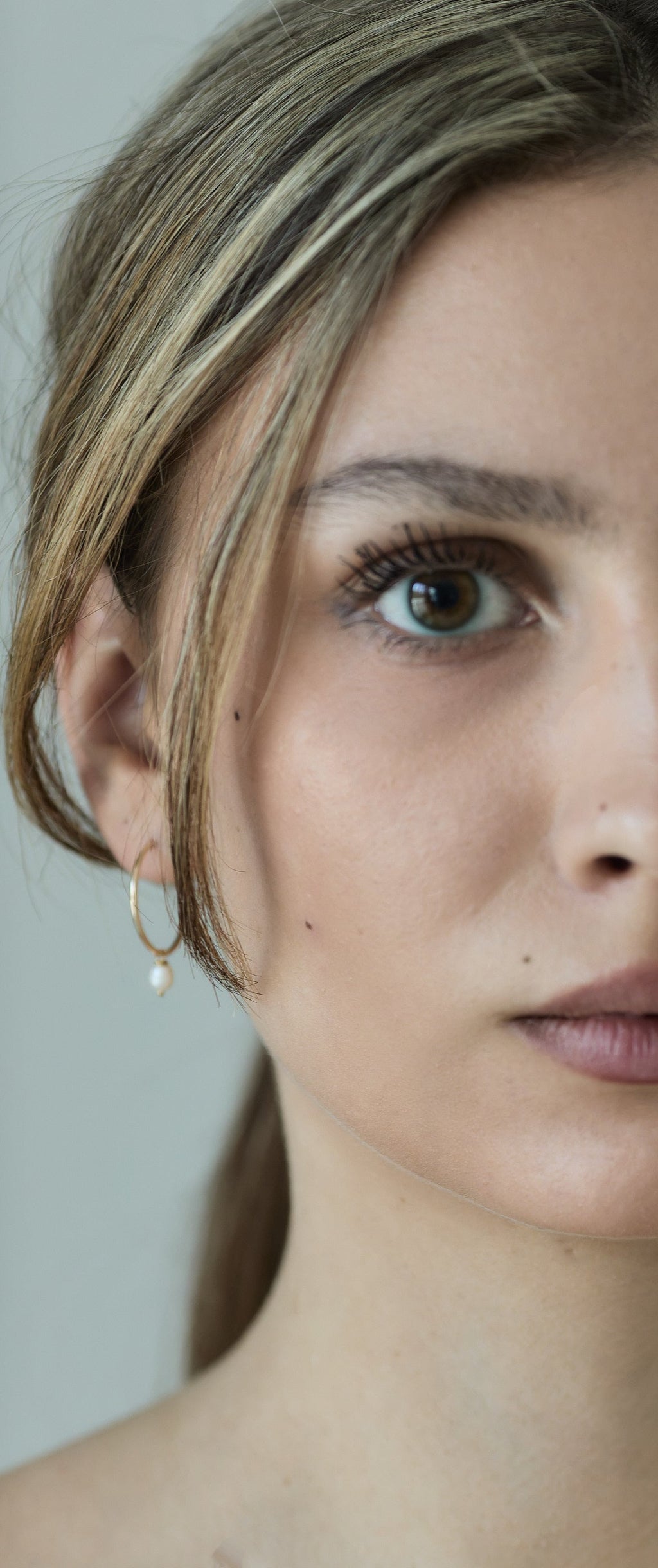 Creolen Hoops Perle Gold