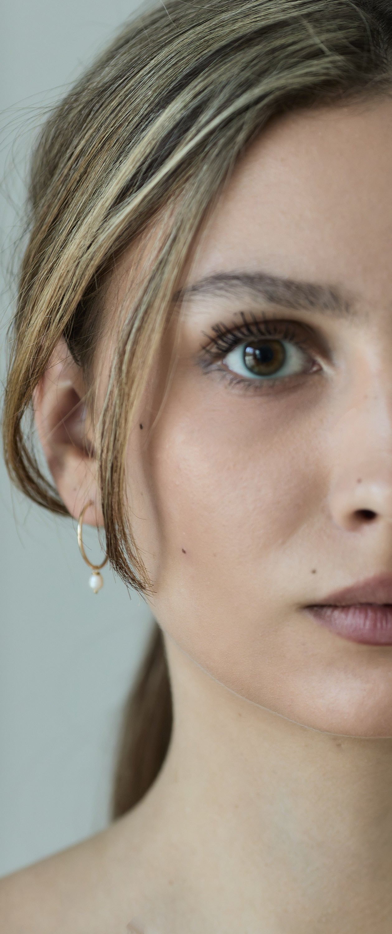 Creolen Hoops Perle Gold