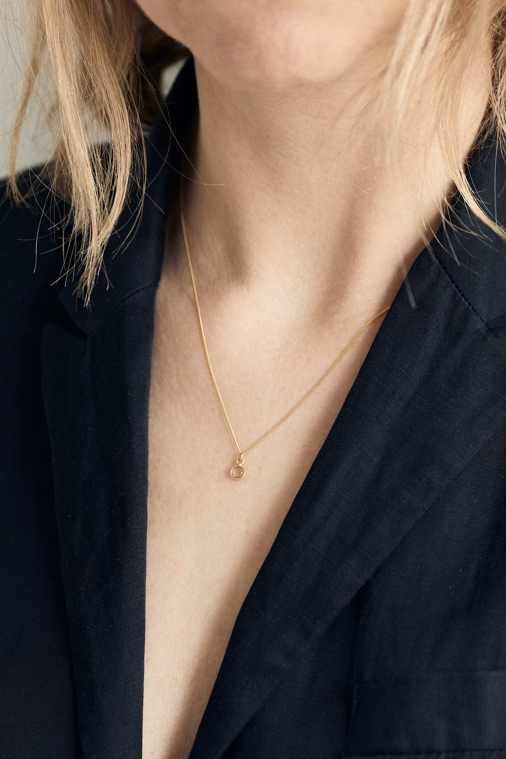 Kette winziger Anhänger Quarzstein