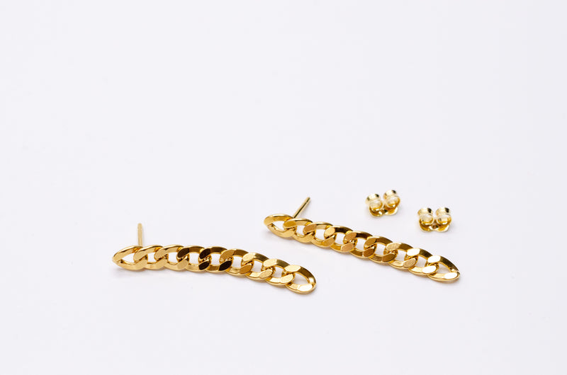 Studs Unikat Ohrstecker Panzerkette gold